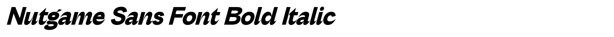 Nutgame Sans Font Bold Italic image